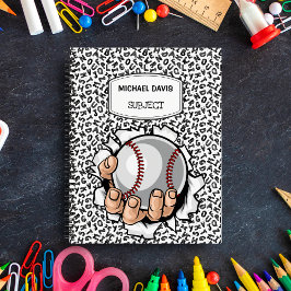 Cartoon Hand halten eine Baseballkugel Custom Spir Notizbuch