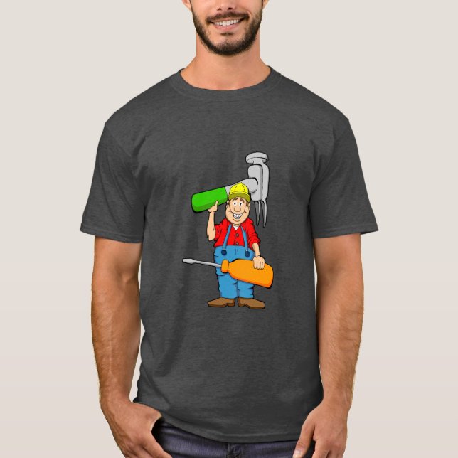 Cartoon Handyman-Logo T-Shirt (Vorderseite)