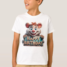 Cartoon Happy Birthday Illustration T-Shirt