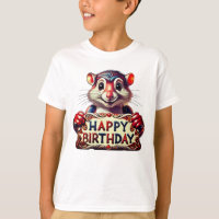 Cartoon Happy Birthday Mouse Illustration