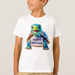 Cartoon Happy Birthday Niedlich Schildkröte Illust T-Shirt