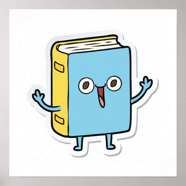 Cartoon Happy Book Poster (Vorne)