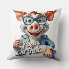 Cartoon Happy GeburtstagsIllustration Ein niedlich Kissen