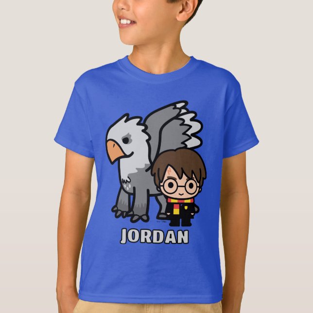 Cartoon Harry Potter and Buckbeak T-Shirt (Vorderseite)