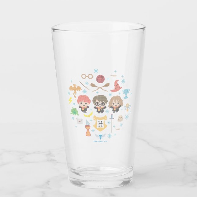 Cartoon Harry Potter Cross-Stitch Collage Glas (Vorderseite)