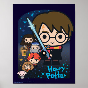 Cartoon Harry Potter Kammer des Schreckens Grafik Poster