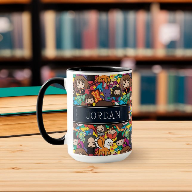 Cartoon Harry Potter | Name hinzufügen Tasse (Mug on table)