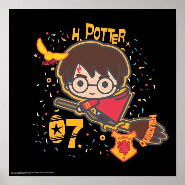 Cartoon Harry Potter Quidditch Seeker Poster (Vorne)