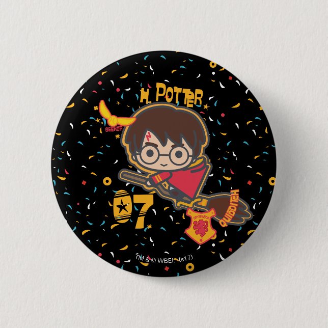 Cartoon Harry Potter Quidditch Sucher Button (Vorderseite)
