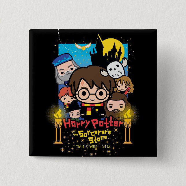 Cartoon Harry Potter und der Stein des Zauberers Button (Vorderseite)