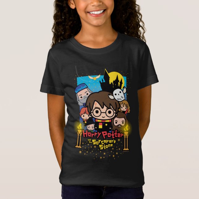 Cartoon Harry Potter und der Stein des Zauberers T-Shirt (Vorderseite)