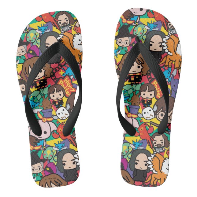 Cartoon Harry Potter-Zeichen-Toss-Muster Flip Flops (Fußbett)