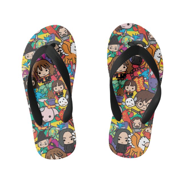 Cartoon Harry Potter-Zeichen-Toss-Muster Kinderbadesandalen (Fußbett)
