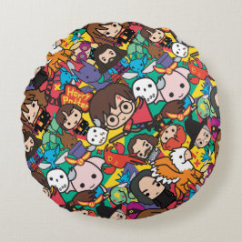Cartoon Harry Potter-Zeichen-Toss-Muster Rundes Kissen