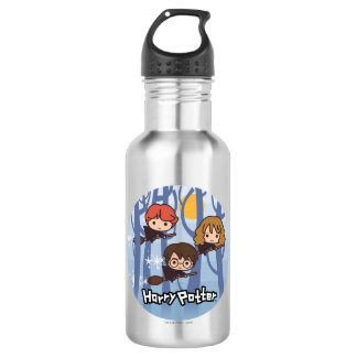 Cartoon Harry, Ron & Hermione, der in Holz fliegt Trinkflasche
