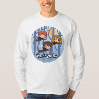 Cartoon Harry, Ron u. Hermione Fliegen im Holz T-Shirt