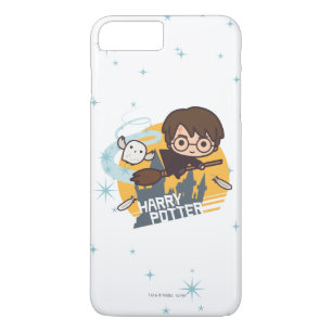 Cartoon Harry und Hedwig Flying Past Hogwarts Case-Mate iPhone Hülle