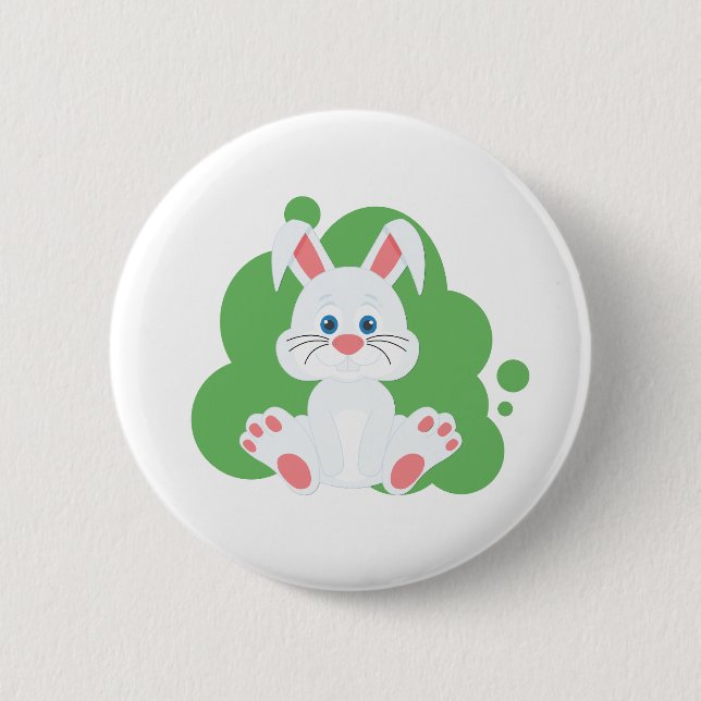 Cartoon-Hasen-Glanz Button (Vorderseite)