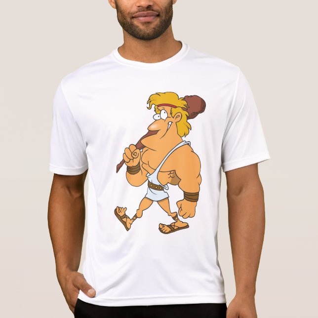 Cartoon Hercules Greek Mythology Hero with Club T-Shirt (Vorderseite)