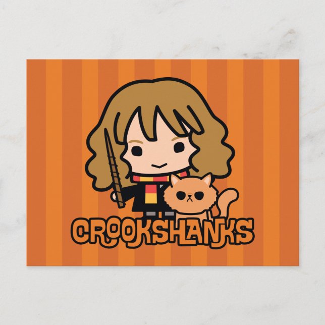 Cartoon Hermione und Crookshanks Postkarte (Vorderseite)
