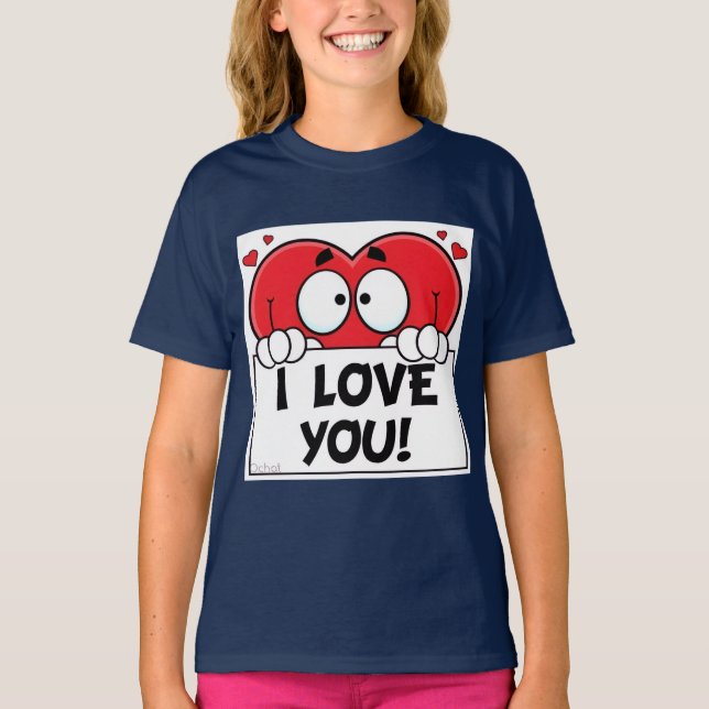 Cartoon-Herz  T-Shirt (Vorderseite)