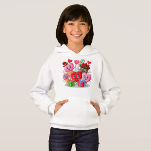 Cartoon Herzlich Willkommen im Valentinstag Hoodie