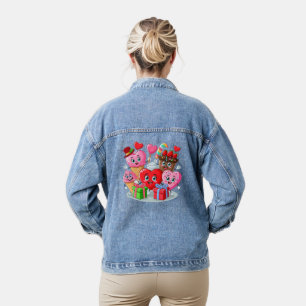 Cartoon Herzlich Willkommen im Valentinstag Jeansjacke