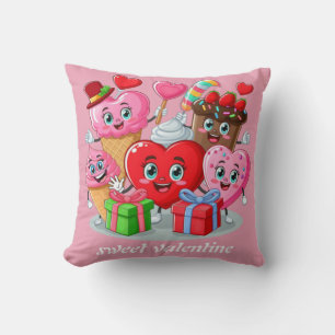 Cartoon Herzlich Willkommen im Valentinstag Kissen