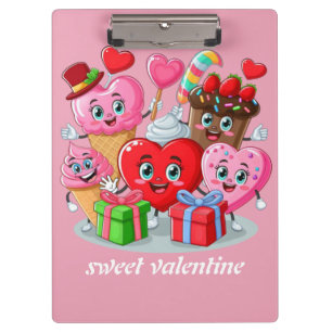 Cartoon Herzlich Willkommen im Valentinstag Klemmbrett
