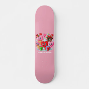 Cartoon Herzlich Willkommen im Valentinstag Skateboard