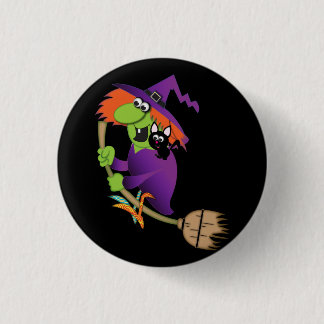Cartoon-Hexe-Knopf Button