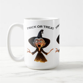 Cartoon Hexe "Trick or Treat" Kaffeetasse
