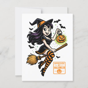 Cartoon Hexe - von Halloween genehmigt Postkarte