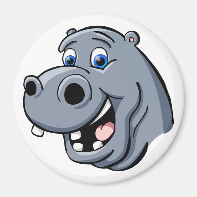 Cartoon Hippo Magnet (Vorne)
