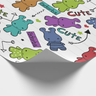 Cartoon Hippo Muster Geschenkpapier
