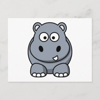 Cartoon Hippo Postkarte