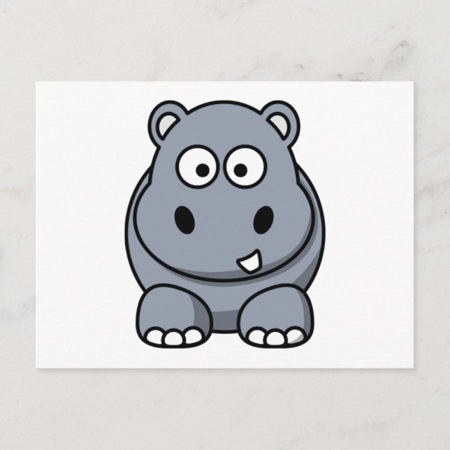 Cartoon Hippo Postkarte (Vorderseite)