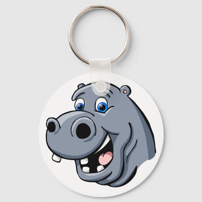 Cartoon Hippo Schlüsselanhänger (Vorderseite)