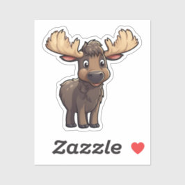 Cartoon-Hirschdarstellung Aufkleber