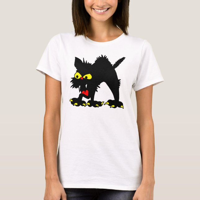 Cartoon Hissy Cat T - Shirt (Vorderseite)
