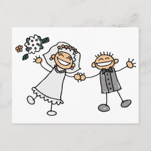 Cartoon Hochzeit Postkarte