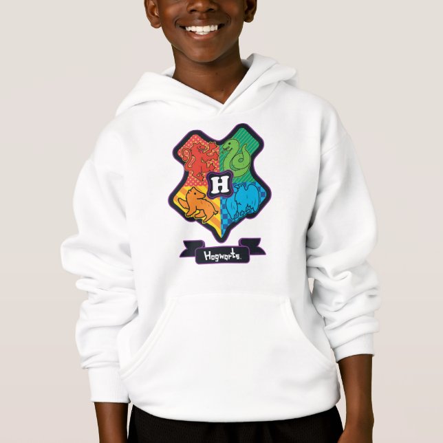 Cartoon Hogwarts Crest Hoodie (Vorderseite)