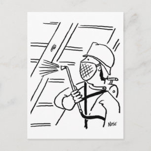 Cartoon Holzaufbewahrung Postkarte