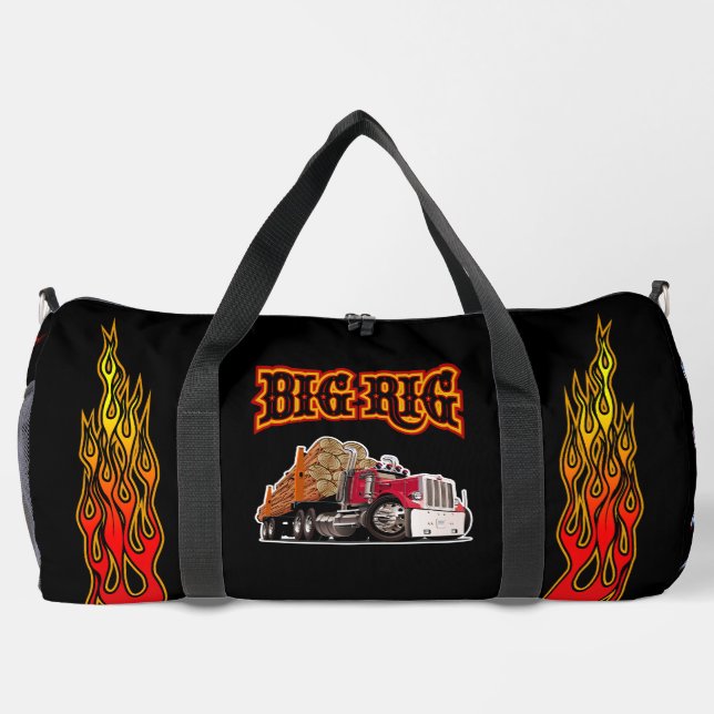 Cartoon-Holzstapler "Big Rig" Duffle Bag (Rückseite)