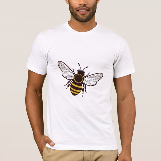 Cartoon Honey Bee Flying T-Shirt (Vorderseite)