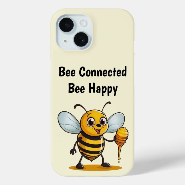 Cartoon Honey Bee Personalisiert Phone Case (Rückseite)