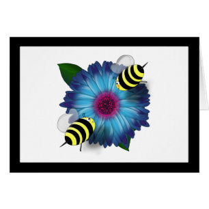 Cartoon Honey Bees Meeting auf Blue Blume