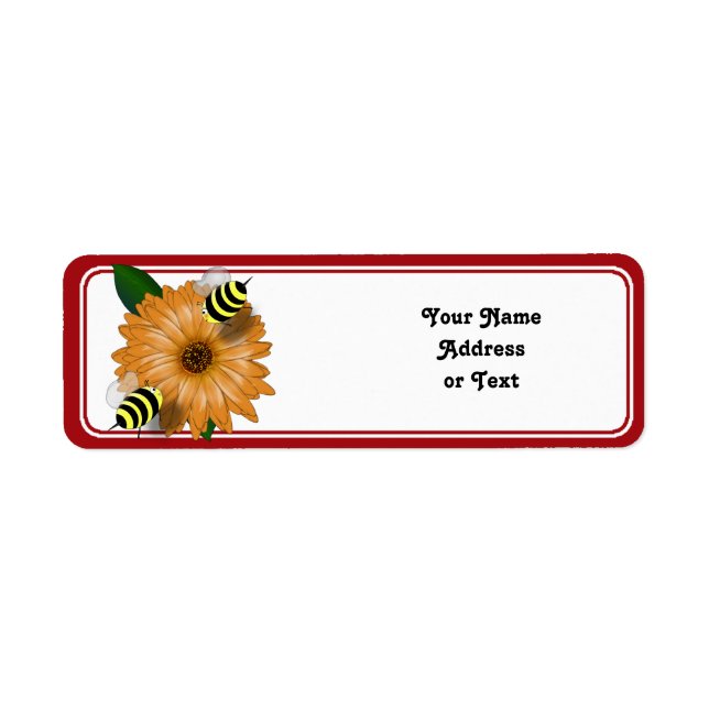 Cartoon Honey Bees Meeting über Orange Blume (Vorne)