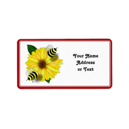 Cartoon Honey Bees Treffen auf Gelbe Blume