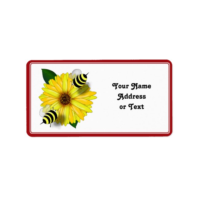 Cartoon Honey Bees Treffen auf Gelbe Blume (Vorne)